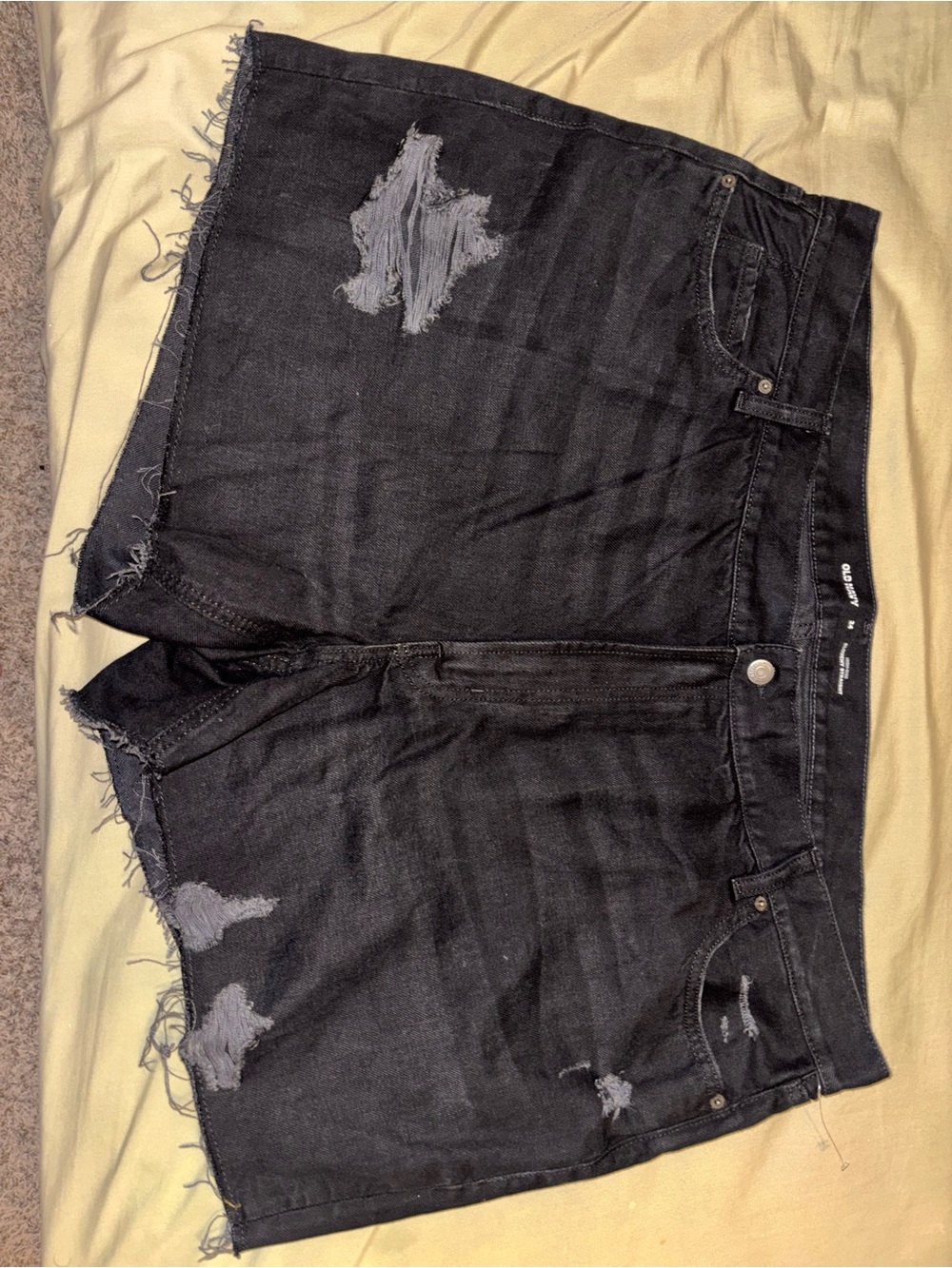 Old Navy Black Distressed Denim Shorts
